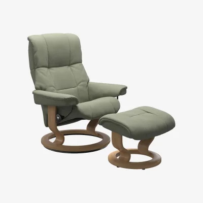 Barker and Stonehouse Stressless Mayfair Medium Classic Recliner Chair & Footstool Leather | Barker & Stonehouse
