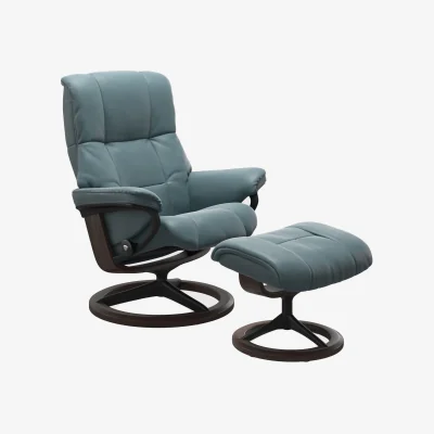 Barker and Stonehouse Stressless Mayfair Small Signature Recliner Chair & Footstool Leather | Barker & Stonehouse