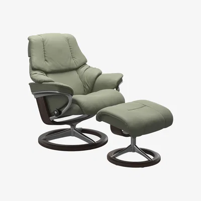 Barker and Stonehouse Stressless Reno Small Signature Recliner Chair & Footstool Leather | Barker & Stonehouse