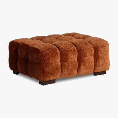 Barker and Stonehouse Lenor Textured Fabric Stool, Orange Boucle | Barker & Stonehouse