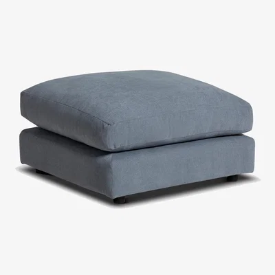 Barker and Stonehouse Lincoln Footstool, Blue Fabric | Barker & Stonehouse
