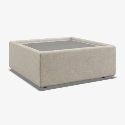 Barker and Stonehouse Lomax Square Glass Top Table Fabric | Barker & Stonehouse
