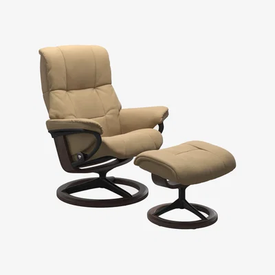 Barker and Stonehouse Stressless Mayfair Small Signature Recliner Chair & Footstool Leather | Barker & Stonehouse