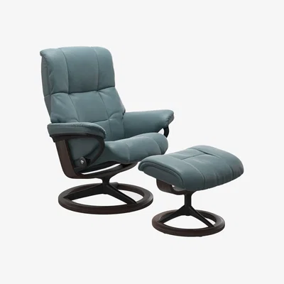 Barker and Stonehouse Stressless Mayfair Medium Signature Recliner Chair & Footstool Leather | Barker & Stonehouse