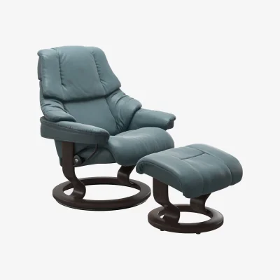 Barker and Stonehouse Stressless Reno Small Classic Recliner Chair & Footstool Leather | Barker & Stonehouse