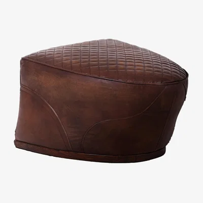 Barker and Stonehouse Timothey Oulton Saddle Footstool Leather | Barker & Stonehouse