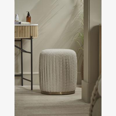 Cox and Cox Pleated Boucle Footstool