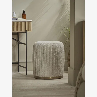 Cox and Cox Pleated Boucle Footstool