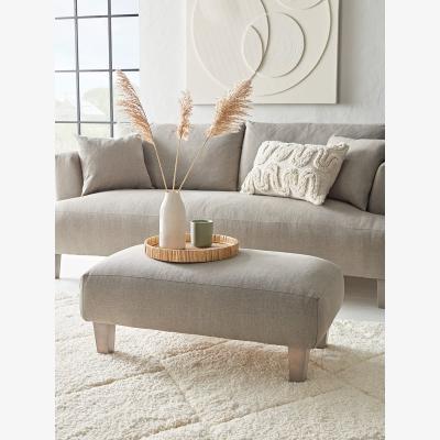 Cox and Cox Palma Ottoman – Eucalyptus Cotton Stripe