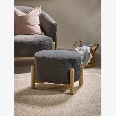 Cox and Cox Ottowa Footstool - Faux Fur