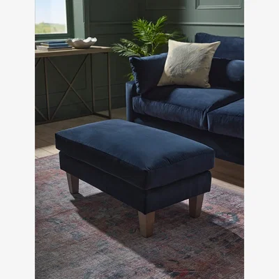Cox and Cox Boras Ottoman – Mustard Velvet