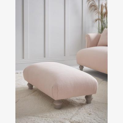Cox and Cox Artes Ottoman – Vintage Taupe Cotton Stripe