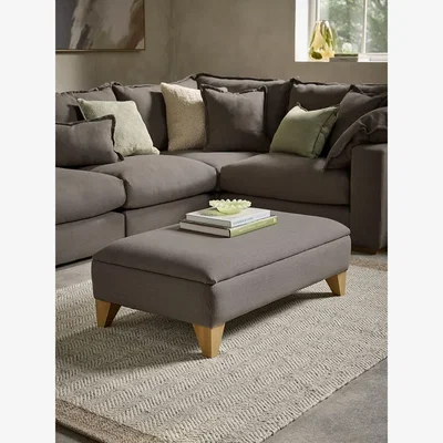 Cox and Cox Storage Ottoman - Slate Grey
