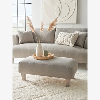 Cox and Cox Palma Ottoman – Fern Herringbone