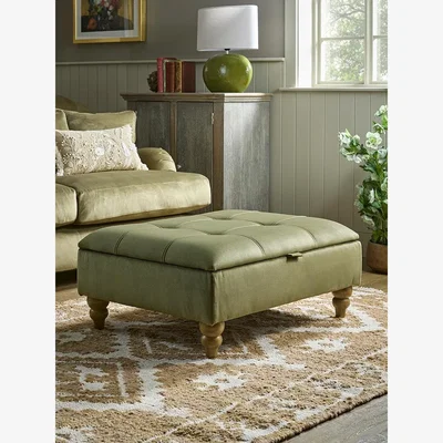 Cox and Cox Vollen Storage Ottoman - Slate Grey