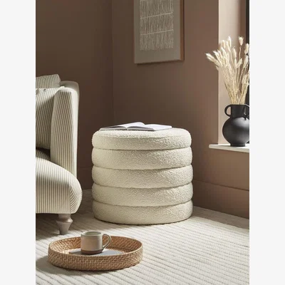 Cox and Cox Ribbed Boucle Ottoman