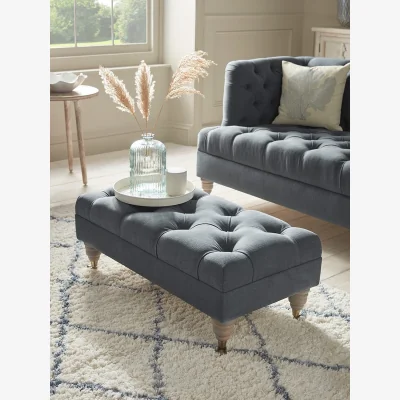 Cox and Cox Bodo Small Ottoman – Tan Leather