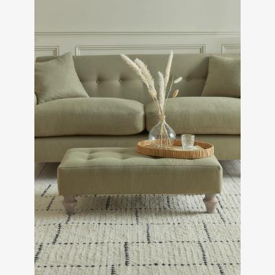 Cox and Cox Visby Ottoman – Cumin Opulent Cotton Velvet