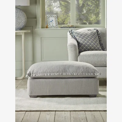 Cox and Cox Umea Ottoman - Delicate Rose Opulent Cotton Velvet