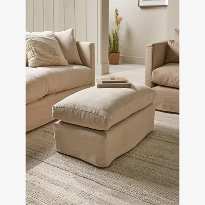Cox and Cox Colmar Ottoman – Delicate Rose Opulent Cotton Velvet