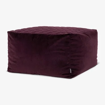 Cuckooland Icon Cortado Quilted Velvet Pouffe - Charcoal Grey