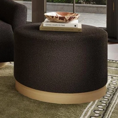 Cuckooland LPD Lara Pouffe Black Boucle / Natural Large