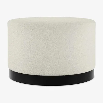 Cuckooland LPD Lara Pouffe Ivory Boucle / Matte Black Large