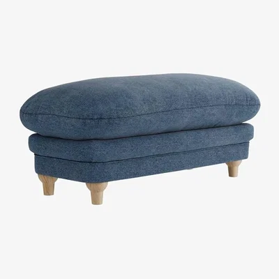 Cuckooland LPD Plumpton Footstool Denim Blue Weave