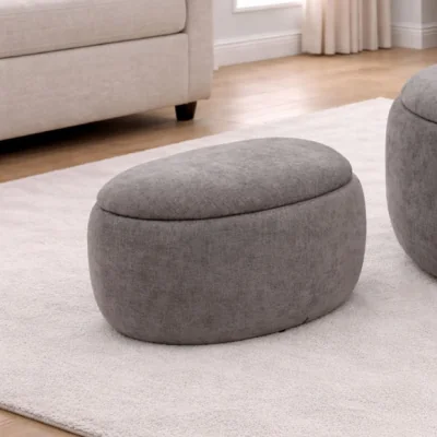 Dunelm Westhill Chenille Small Storage Footstool