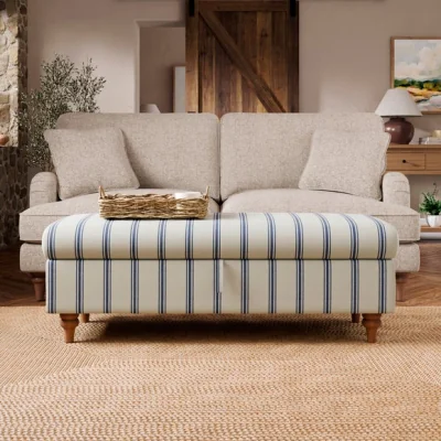 Dunelm Long Folkstone Stripe Storage Footstool
