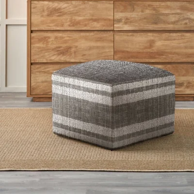 Dunelm Pacific Lifestyle Stripe Outdoor Pouffe
