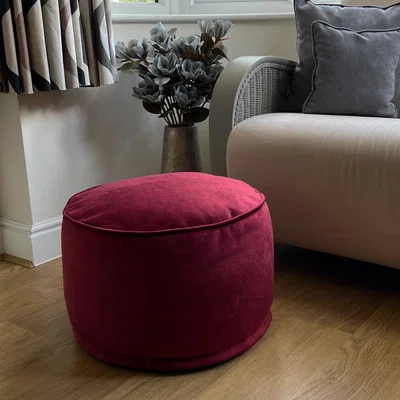 Dunelm Daro Vogue Round Pouffe Red