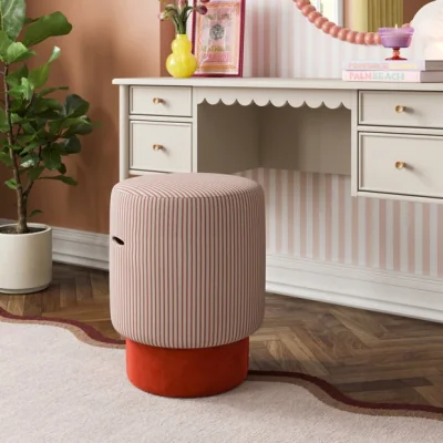 Dunelm Neeva Tiny Stripe Velvet Mix Adjustable Height Stool