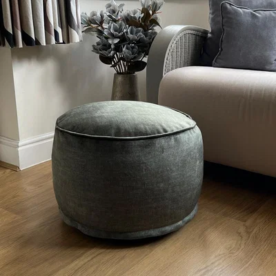 Dunelm Daro Vogue Round Pouffe Green