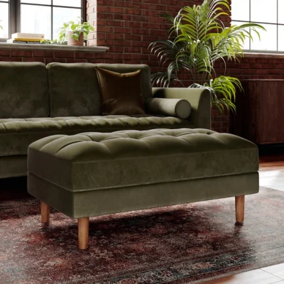 Dunelm Max Velvet Storage Footstool
