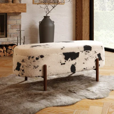 Dunelm Marley Faux Cow Fur Storage Ottoman