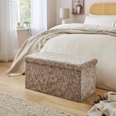 Dunelm Multi Chenille Rectangle Ottoman