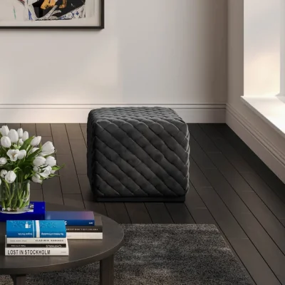 Dunelm Colline Small Velvet Pouffe