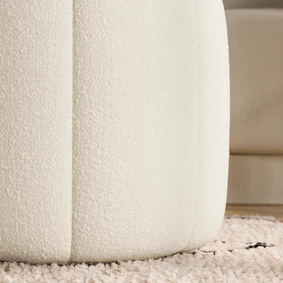 Dunelm Pumpkin Ivory Boucle Footstool Ivory