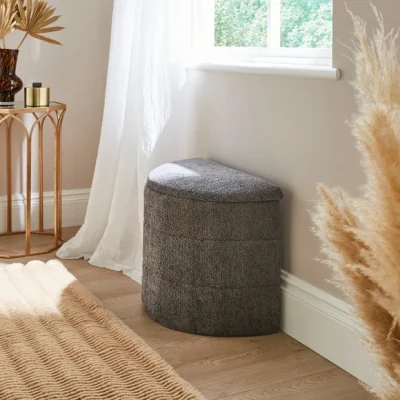 Dunelm Chenille Half Moon Ottoman