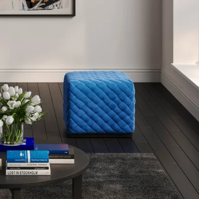 Dunelm Colline Small Velvet Pouffe