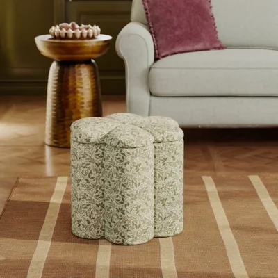 Dunelm Flower Woodland Leaf Storage Footstool