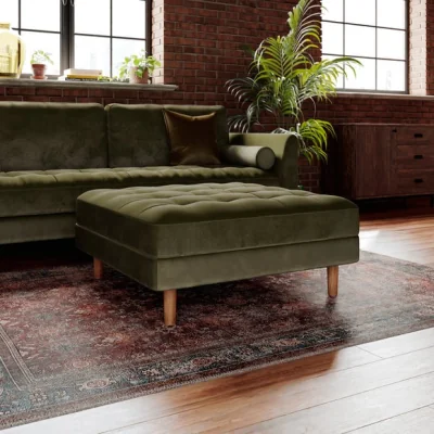 Dunelm Max Velvet Square Storage Footstool