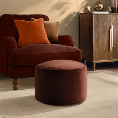 Dunelm Eliza Velvet Pouffe
