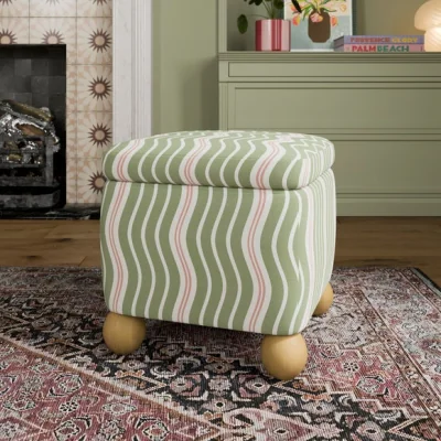Dunelm Nylah Wiggle Stripe Storage Footstool