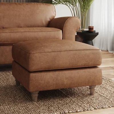 Dunelm Flori Arizona Footstool Tan
