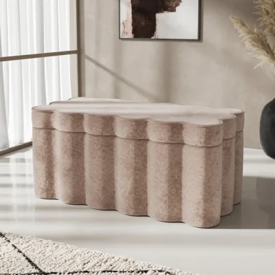 Dunelm Wavie Luxe Chenille Storage Ottoman