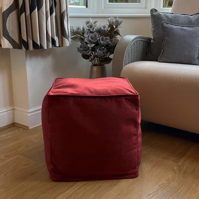 Dunelm Daro Vogue Cube Pouffe Red