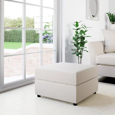 Dunelm Square Opulent Velvet Storage Footstool Champagne