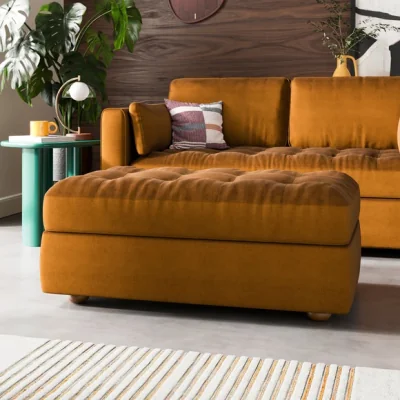 Dunelm Zoe II Velvet Storage Footstool